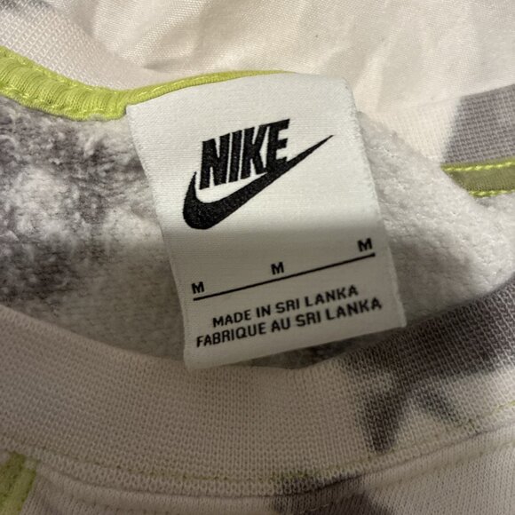 nike womens white gray tie dye Long Sleeve Oversized sweatshirt Medium - Picture 8 of 10